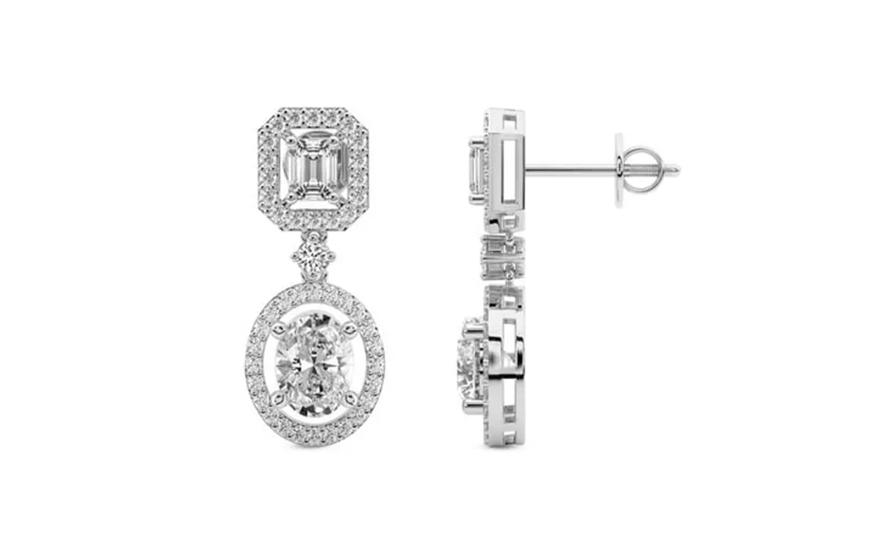 10 Carat Igi Certified Oval Shape Lab Grown Diamond Earrings 18k In White Gold Stardust Dangles Lab Diamond Earrings Pro