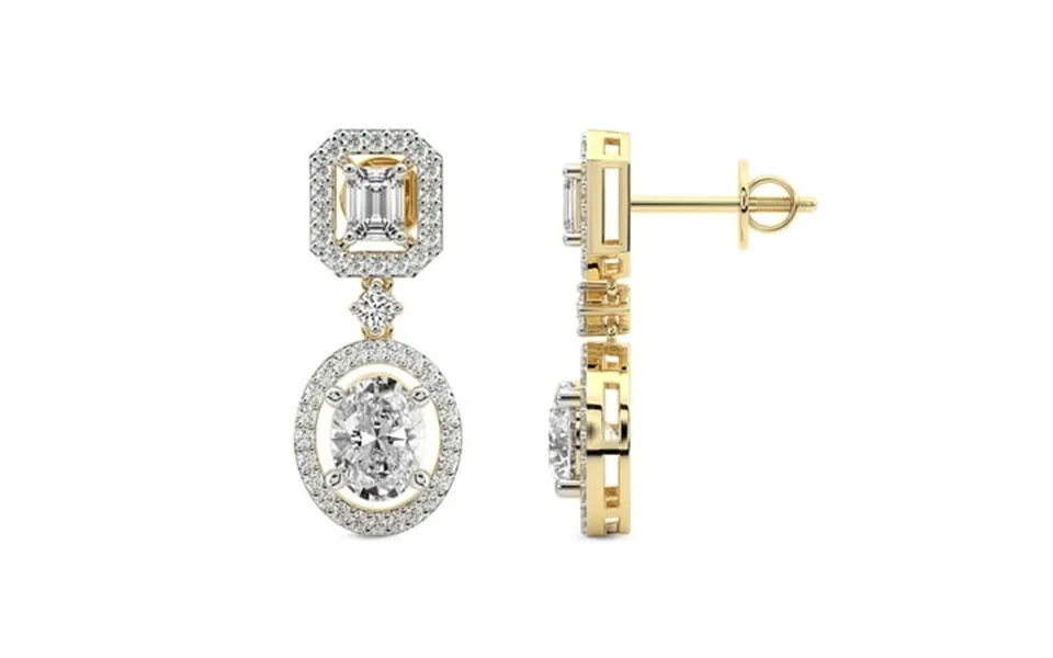 10 Carat Igi Certified Oval Shape Lab Grown Diamond Earrings 18k In Yellow Gold Stardust Dangles Lab Diamond Earrings Pr