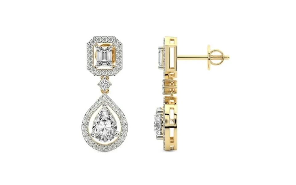 10 Carat Igi Certified Pear Shape Lab Grown Diamond Earrings 18k In Yellow Gold Stardust Dangles Lab Diamond Earrings Pr