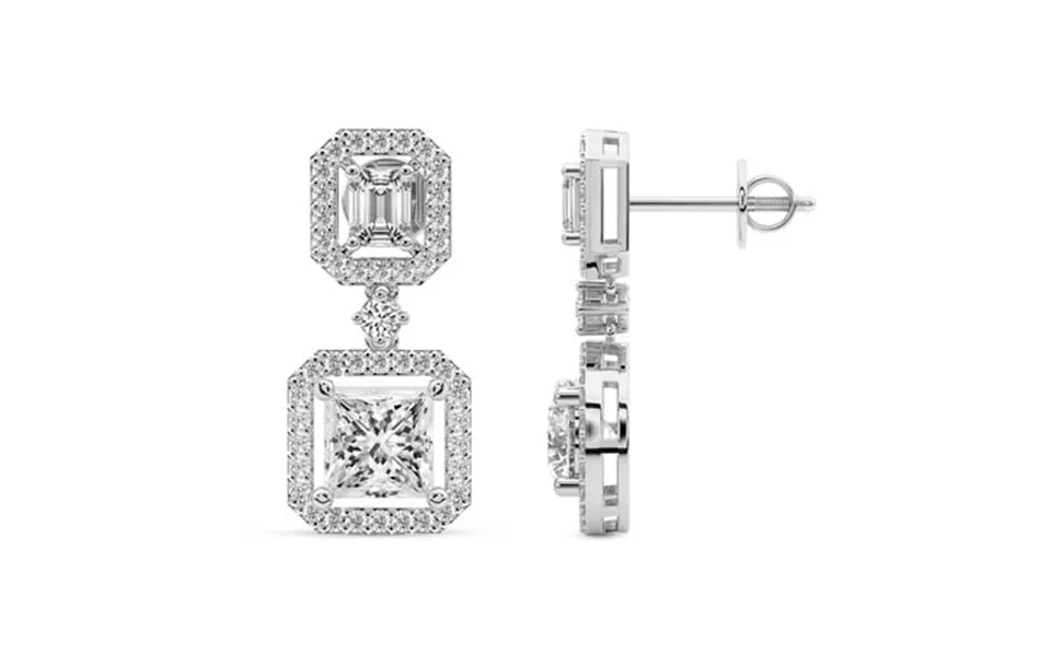 10 Carat Igi Certified Princess Shape Lab Grown Diamond Earrings 18k In White Gold Stardust Dangles Lab Diamond Earrings