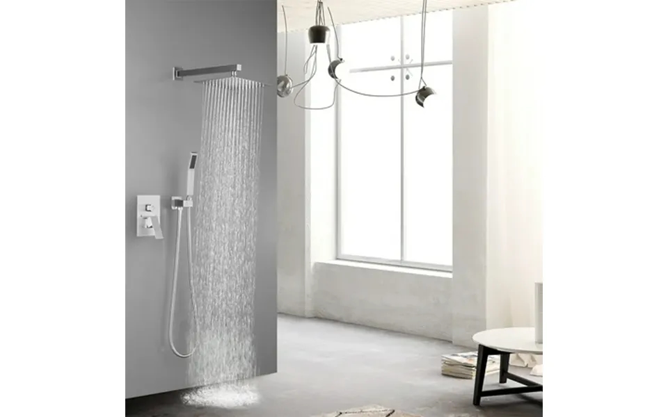 10 Inch Shower Faucet System Bathroom Luxury Rain Mixer Shower Faucet Set Wall Mounted Brass Combo Set Rainfall Shower H