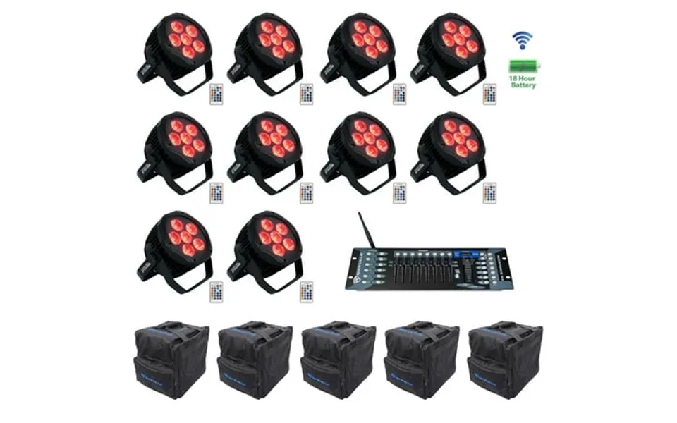 10 Rockville Best Par H2o Water Resistant Lights Bags Wireless Dmx Controller