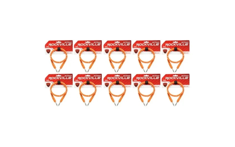 10 Rockville Rctr103o Orange 3 1 4 Trs To 1 4 Trs Cable 100% Copper