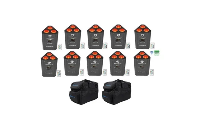 10 Rockville Rockwedge Led Rgbwa Uv Rechargeable Battery Wireless Dmx Lights Bag product image