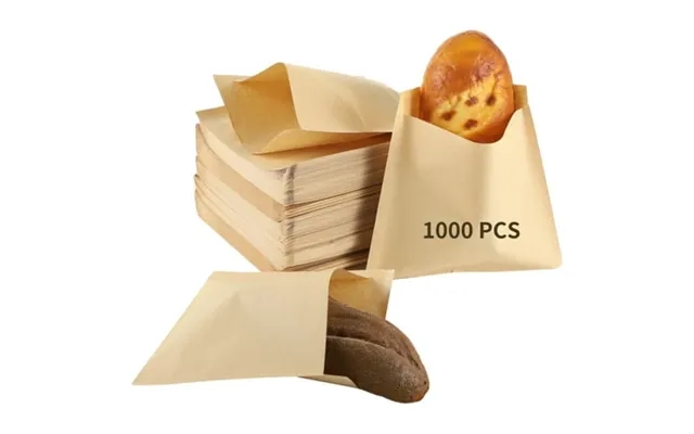 1000 Pcs Paper Sandwich Bags Greaseproof Kraft Paper Snack Bags Unbleached Flat Pastry Bags Brown Food Packing Bags Smal product image