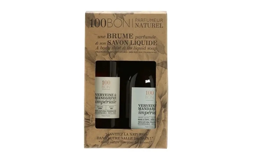 100bon Bath & Body Set Verveine & Mandarine Includes 10 Oz Liquid Soap 6