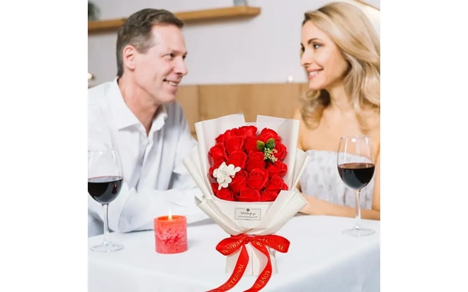 100fens 18 Rose Soap Bouquet Everlasting Bouquet Gift Box Valentine S Day Gift Suitable For Wife Mother S Valentine S Da