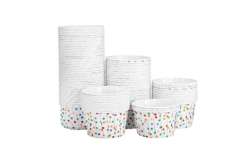 100pcs Polka Dot Paper Cups Disposable Dessert Bowls For Cupcake Ice Dessert Paper Sundae Yogurt Disposable Cupcake