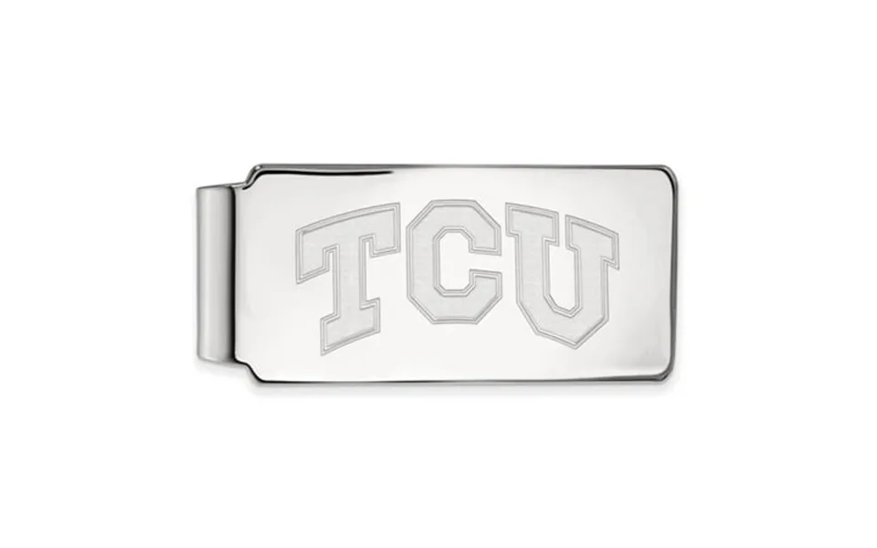 10k White Gold Logoart Texas Christian University Money Clip