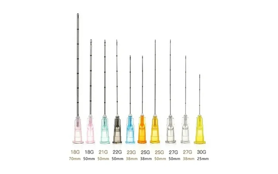 10pcs 18g 50mm Micro Cannulas With Puncture Blunt Tip For Fillers