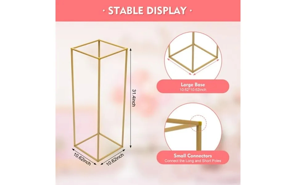 10x 31.5 In Tall Gold Metal Flower Stand For Wedding Table Centerpieces Decor