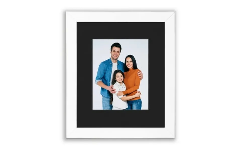 11x14 1.25 White Wood Picture Frame Displays 8x10 Photo With Black Mat