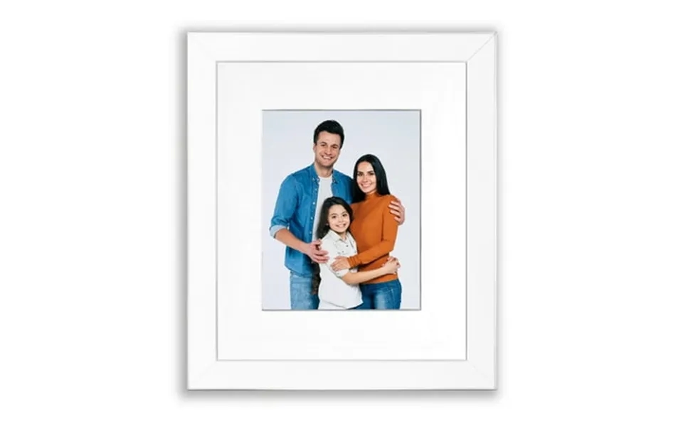 11x14 1.25 White Wood Picture Frame Displays 8x10 Photo With White Mat