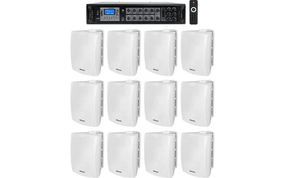 12 5.25 White Commercial 70v Wall Speakers Amp For Restaurant Office Cafe Bar