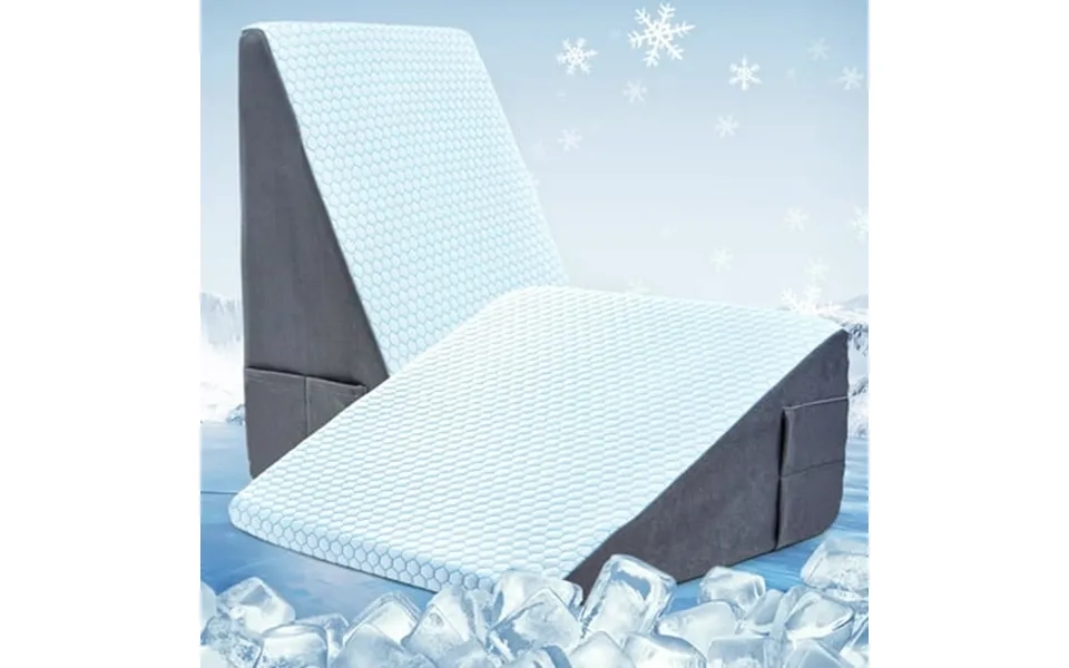 12 Bed Wedge Pillow Cooling Gel Memory Foam For Nighttime Acid Reflux Lumbar & Back Support Leg Elevation Therapy Snore