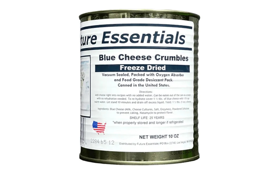 12 Cans Pack Future Essentials Freeze Dried Long Shelf Life Emergency Food Crumbled Blue Cheese 2