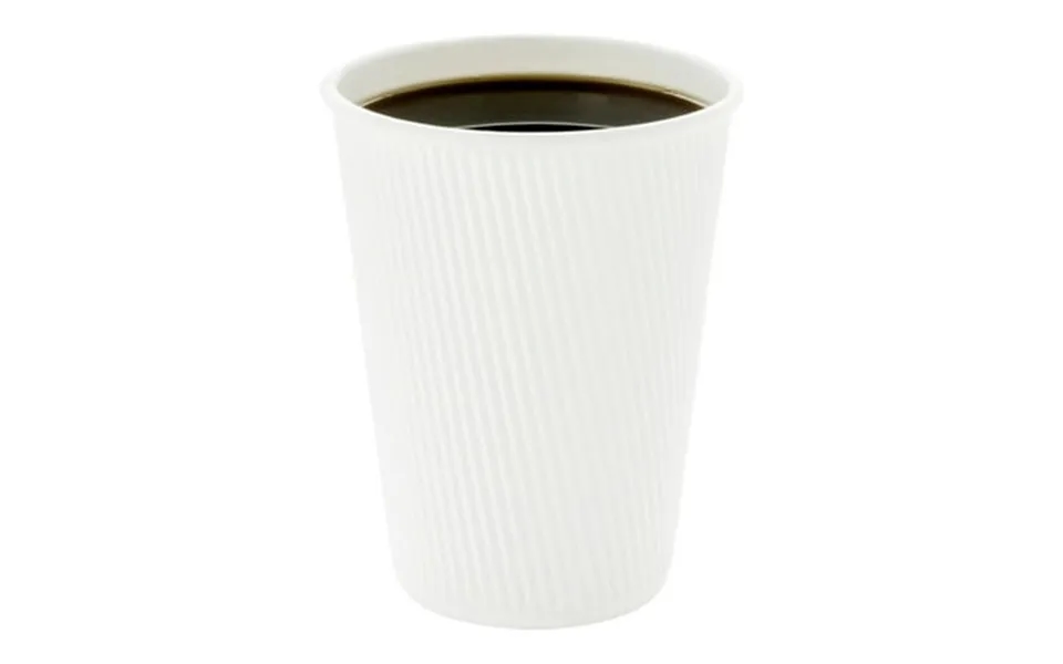 12 Oz White Paper Coffee Cup - Ripple Wall