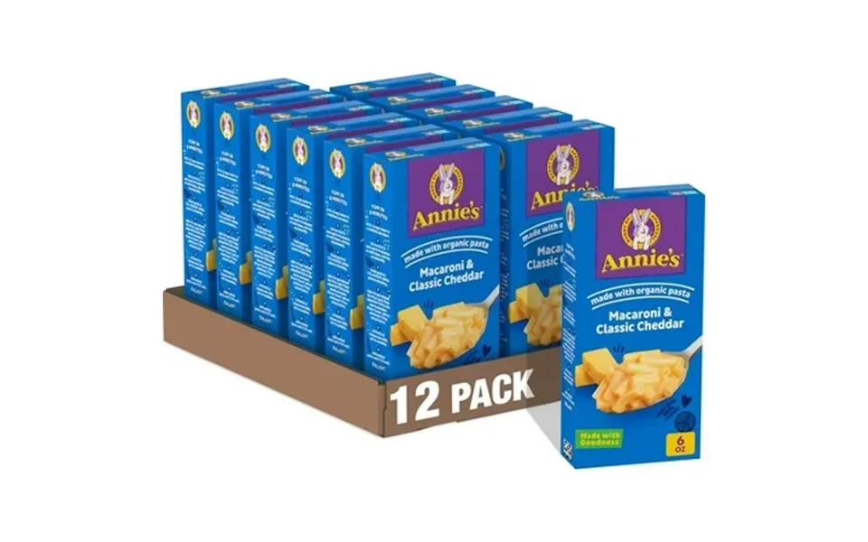 12 Pack Annie S Macaroni And Classic Cheddar With Organic Pasta Made With Real Cheese 6 Oz