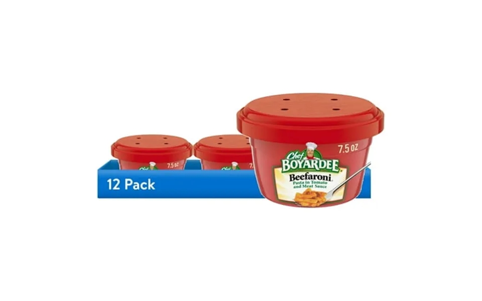 12 Pack Chef Boyardee Beefaroni Pasta In Tomato And Meat Sauce Microwavable Meal 7