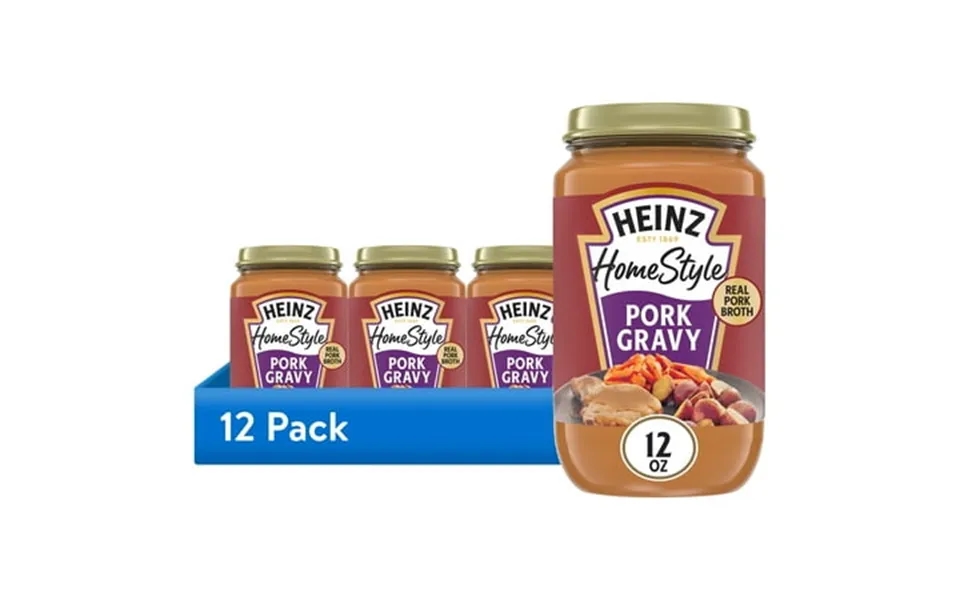 12 Pack Heinz Homestyle Pork Gravy 12 Oz Jar