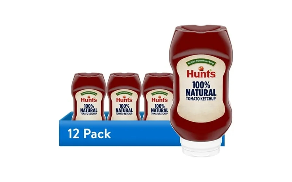 12 Pack Hunt’s 100% Natural Tomato Ketchup No High Fructose Corn Syrup 14 Oz
