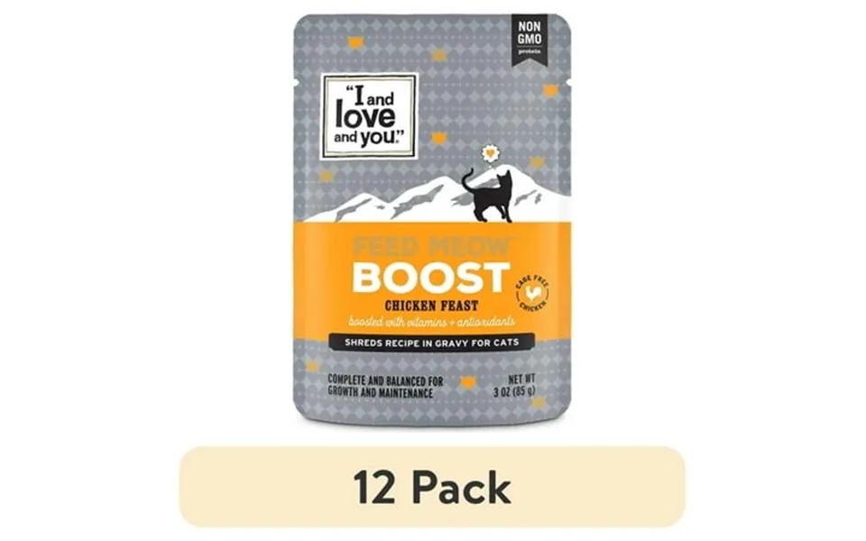 12 Pack I And Love And You Feed Meow Wet Cat Food Boost Formula With Chicken Vitamins And Antioxidants Grain Free No Fil