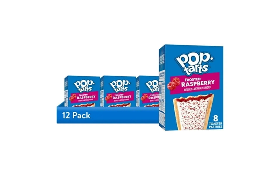 12 Pack Pop-tarts Frosted Raspberry Toaster Pastries Breakfast Foods Shelf-stable 13