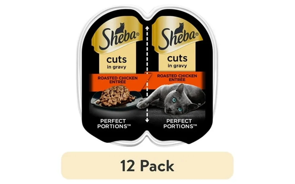 12 Pack Sheba Wet Cat Food Cuts In Gravy Roasted Chicken Entree 2