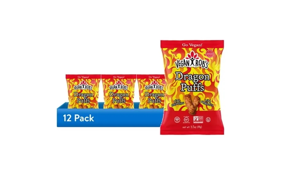 12 Pack Vegan Rob S Dragon Puffs 3.5 Oz.