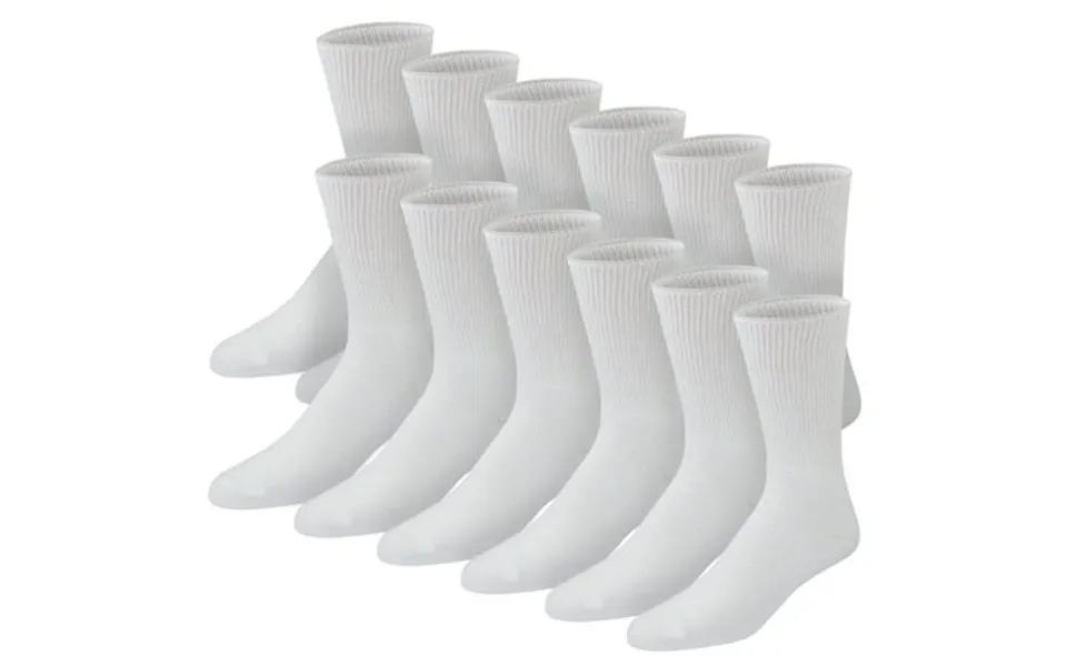 12 Pairs Of Premium Cotton Loose Top Diabetic Neuropathy Crew Socks White Sock Size 9-11 Fits Men Size 8