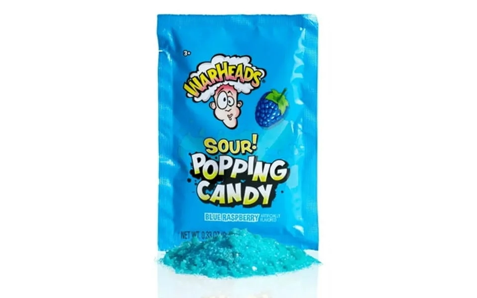12 Piece S Warheads Sour Popping Candy - Sour Blue Raspberry