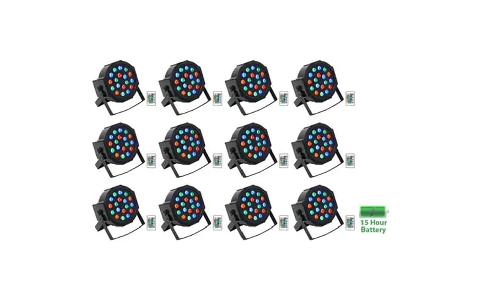 12 Rockville Battery Par 50 Rechargeable Led Dmx Dj Club Wash Up-lights Remote