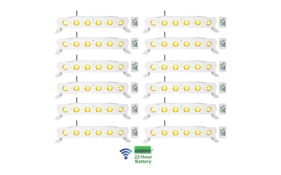 12 Rockville Best Strip 60 White Rechargeable Wash Light Bars W Wireless Dmx