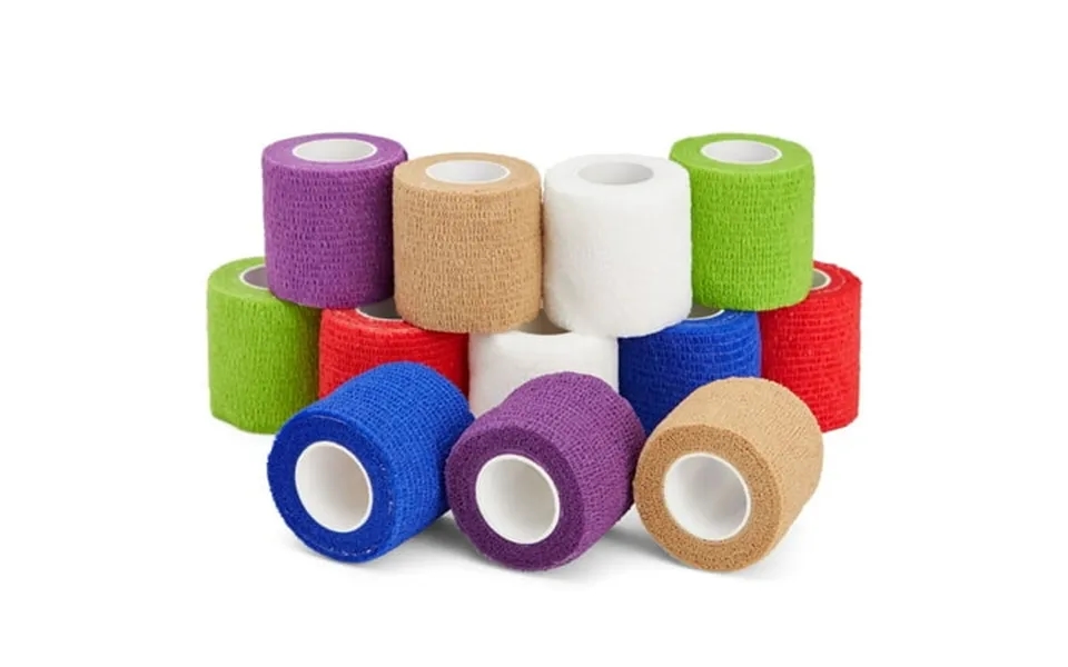 12 Rolls Self Adhesive Stretch Bandage Wrap 2 Inch X 6 Yards Adherent Cohesive Vet Tape For First Aid Wrist And Ankle Sw