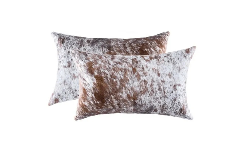12 X 20 X 5 Salt And Pepper White And Brown Cowhide Pillow 2 Pack