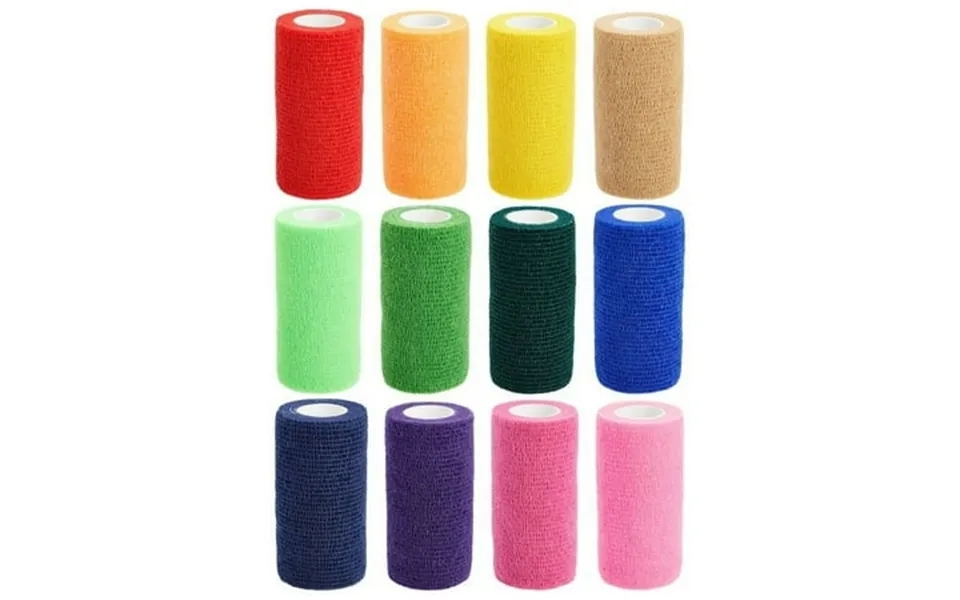 12-rolls Self Adhesive Bandage Wrap Vet Tape - 4 In X 5 Yds Breathable Elastic Cohesive Wrap Tape For Wrist Swelling Spo