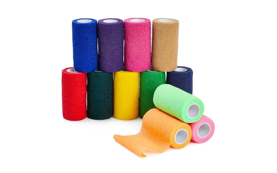 12-rolls Self Adhesive Stretch Bandage Wrap 4 In X 5 Yds Adherent Cohesive Vet Tape For First Aid Wrist And Ankle Swelli
