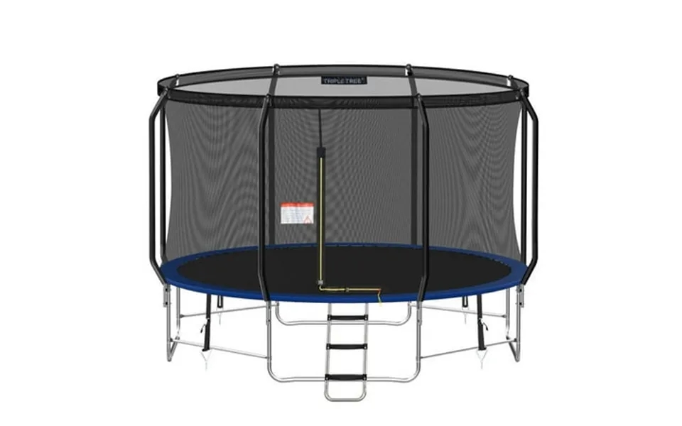 12ft Round Outdoor Trampoline With Enclosure Net And Ladder Back Yard Heavy Duty Recreational Trampoline With All-stainl