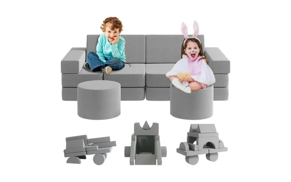 13pcs Kids Couch Wanan Toddler Couch Kids Sofa Couch Kids Fold Out Couch For Playroom Bedroom Modular Couch For Boys And