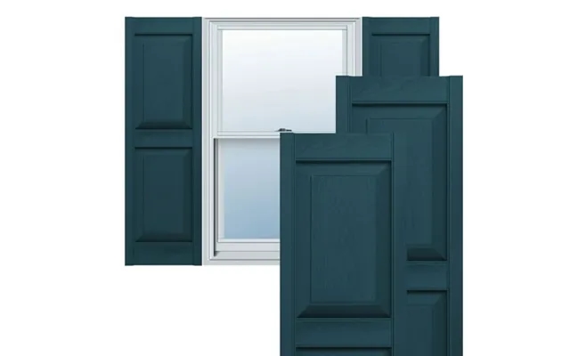 14 1 2 W X 78 H Lifetime Vinyl Tailormade Two Equal Panels Raised Panel Shutters Midnight Blue product image