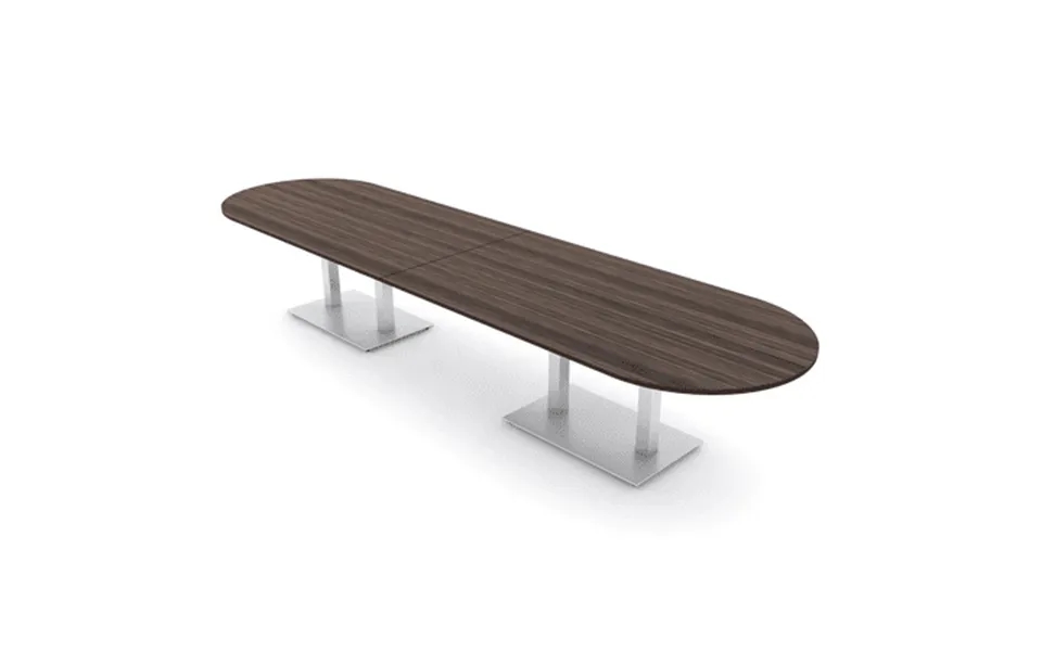 14 Modular Racetrack Conference Table With Square Bases Power Units