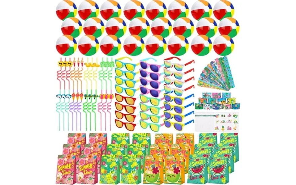 144 Pieces Pool Party Favors Set With Beach Toys Inflatable Balls & Accessories For Kids Summer Events