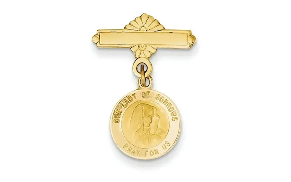 14k Our Lady Of Sorrows Medal Pin Xr659