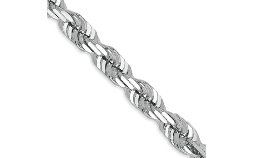 14k White Gold 30 Inch 5.5mm Link Rope Lobster Clasp Chain Necklace Pendant Charm Fine Jewelry For Women Gifts For