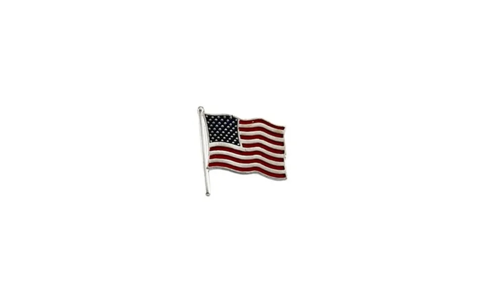 14k White Gold American Flag Lapel Pin 17.5x17mm Color Brooches And-pin For Men - 2