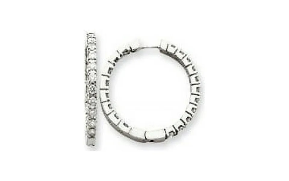 14k White Gold Diamond Huggie Hinged Hoop Earrings Ear Hoops Set In Out Fine Jewelry For Women Gifts For