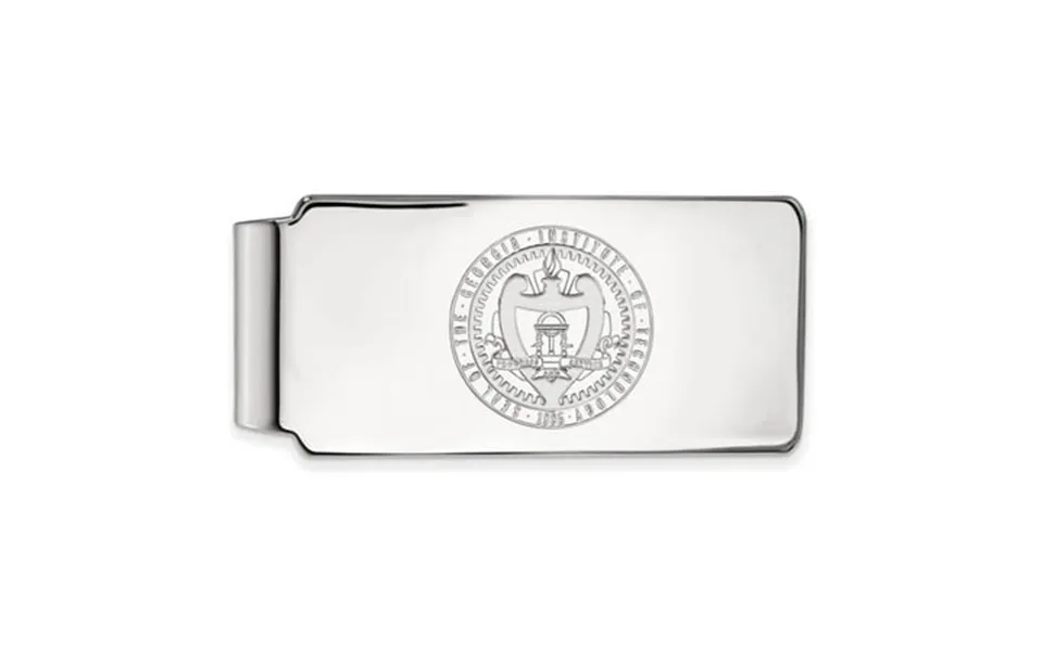 14k White Gold Logoart Georgia Institute Of Technology Crest Money Clip Q4w059gt
