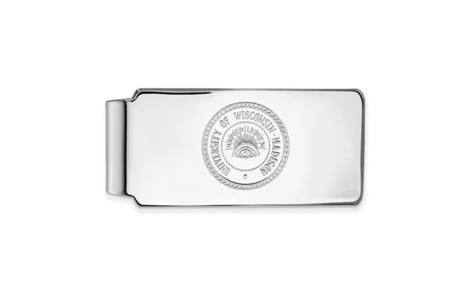14k White Gold Logoart University Of Wisconsin Crest Money Clip Q4w083uwi