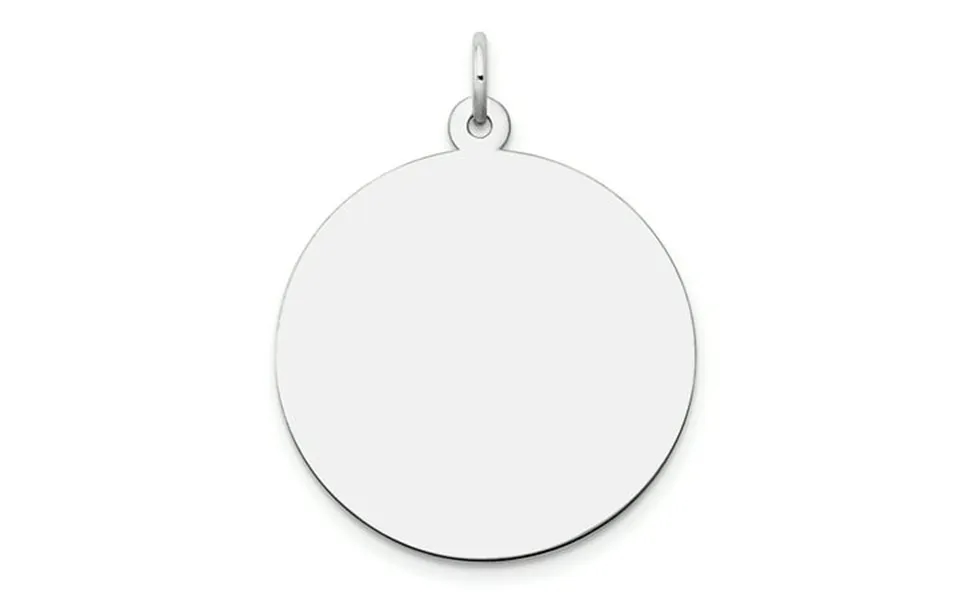 14k White Gold Plain .027 Gauge Round Engravable Disc Charm