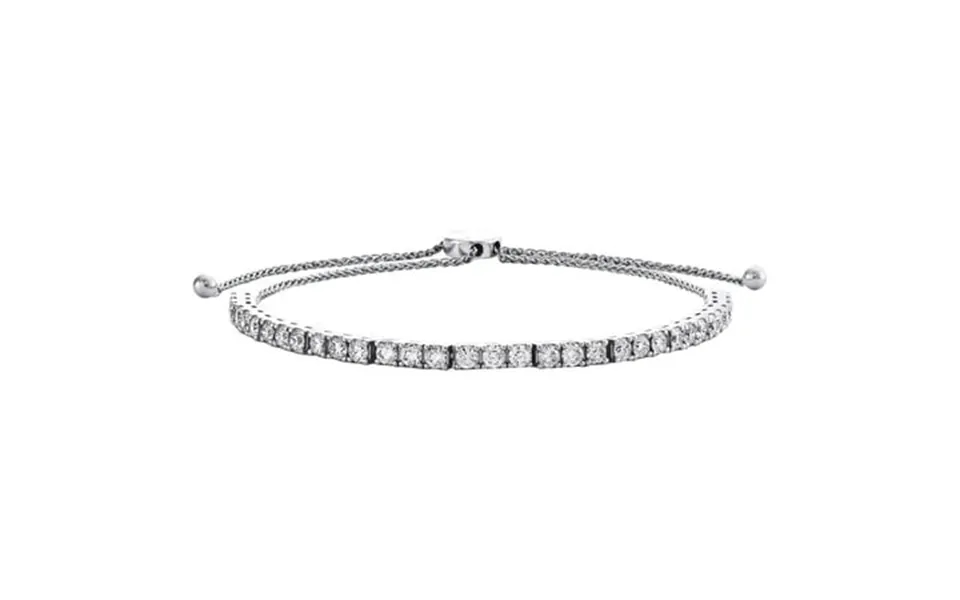 14k White Gold Round Diamond Prong Set Bolo Tennis Bracelet 14 3